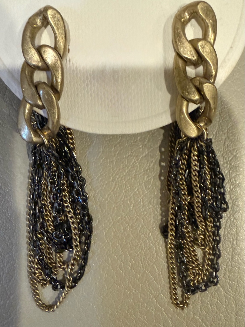 Kenneth Cole New York two-tone chain fringe earrings